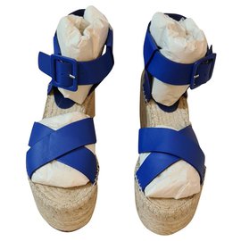 Céline Mules compensées Bleu
