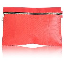 Victoria Beckham Pochette Python Rouge Rouge