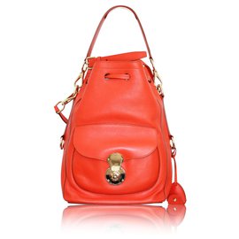 Ralph Lauren-Orange Nappa Ricky Drawstring Bag-Orange