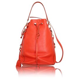 Ralph Lauren-Orange Nappa Ricky Drawstring Bag-Orange
