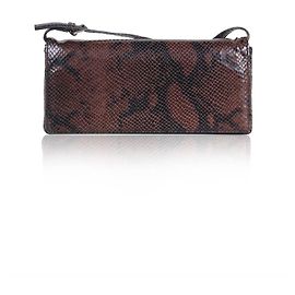 Calvin Klein Clutch de pele de cobra marrom Marrom