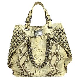 Pierre Balmain Borsa con borchie in pitone Grigio