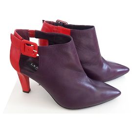Décolleté Lk Bennett in pelle rosso e melanzana 38 EU Rosso Porpora