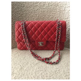 Chanel-Classic Timeless mittlere Klappe-Rot