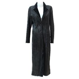 LOEWE COAT IN BLACK WOOL SKIN WITH SHEEP INSIDE Black