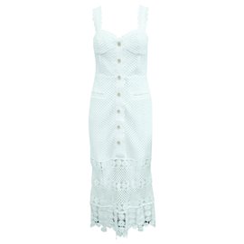 Self portrait Robe en crochet blanche Blanc