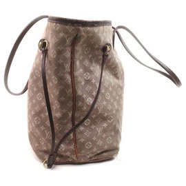 Louis Vuitton-Bordeaux Monogram Mini Lin Idylle Neverfull MM Tote Bag-Other