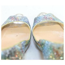 Christian Louboutin-Glitter Lady Peep Platform Heels-Other