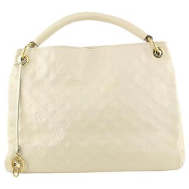 Louis Vuitton-Ivory Neige Monogram Empreinte Leather Artsy MM Hobo Bag-Other