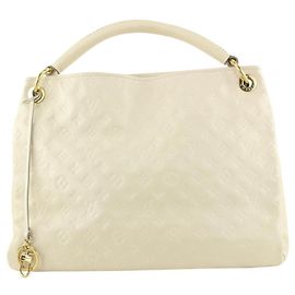 Louis Vuitton Elfenbein Neige Monogram Empreinte Leather Artsy MM Hobo Bag Andere