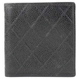Chanel-Black Quilted Caviar Leather Bifold Men's Wallet-Other