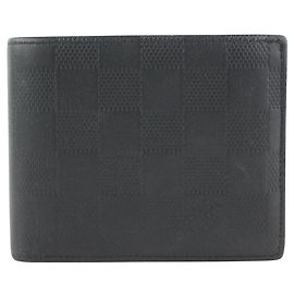 Louis Vuitton Schwarze Damier Infini Multiple Slender Herren Geldbörse Marco Florin Andere