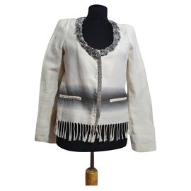 Blazer Patrizia Pepe de algodão e linho Multicor