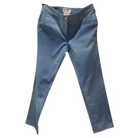 Jeans Chanel de algodão azul Azul