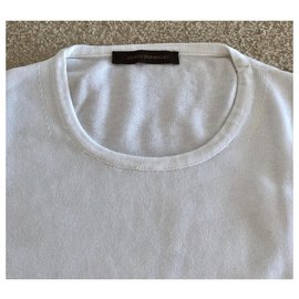 Adolfo Dominguez-Suéter de algodão branco mangas curtas Adolfo Dominguez T. L- XL-Branco