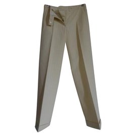 PANTALONES DE RAYAS DE ALGODÓN MONCLER Beige Amarillo