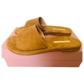 Autre Marque Sandali Positano Mules en daim caramel Caramel