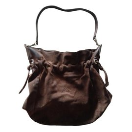 Longchamp Handbag Dark Brown Nubuck Dark brown