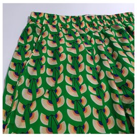 Autre Marque-Pantalones, polainas-Multicolor,Verde