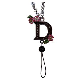 Dior Corrente para celular em couro e metal marrom Logo D Marrom