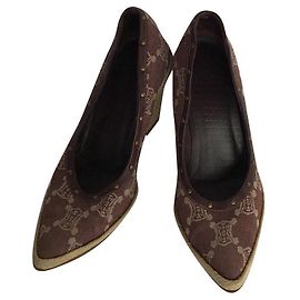 Céline Celine Pointed Toe Denim Pumps Blue