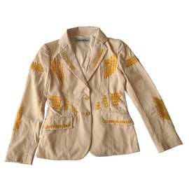 Issey Miyake-Issey Miyake Embellished Blazer Jacket-Beige