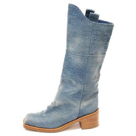 Chanel-CHANEL CAVALIERE BOOTS-Azul
