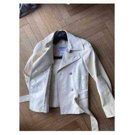 Chanel-Jacke aus cremefarbenem Lammleder-Aus weiß