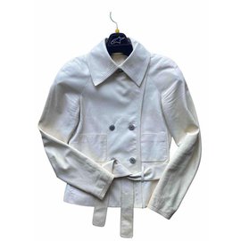 Chanel-Jaqueta de pele de cordeiro esbranquiçada-Fora de branco