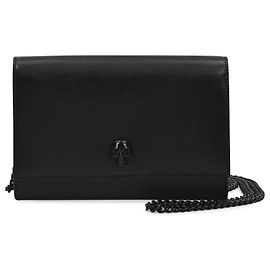 Alexander Mcqueen Mini Bag Skull in Pelle Liscia Nera Nero