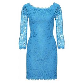 Diane Von Furstenberg Robe en dentelle DvF Zarita bleu clair/turquoise Bleu clair Turquoise