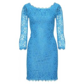 Diane Von Furstenberg-Robe en dentelle DvF Zarita bleu clair/turquoise-Bleu clair,Turquoise