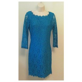 Diane Von Furstenberg-Vestido de encaje DvF Zarita azul claro / turquesa-Azul claro,Turquesa