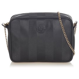 Fendi-Fendi Sac bandoulière noir à sequins-Noir