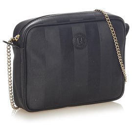 Fendi-Fendi Sac bandoulière noir à sequins-Noir
