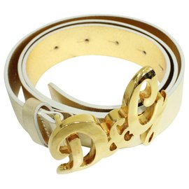 D&G-Gold Belt with Logo-Golden,Metallic