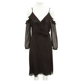 Michael Kors-Dark Brown Leopard Print Dress-Brown