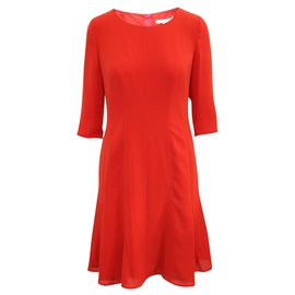 Hugo Boss Rotes Midikleid Rot