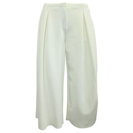 Emporio Armani Wide Leg Off White Pants White
