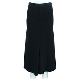 Hermès-Long Classic Black Skirt-Black