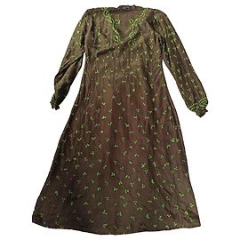 Robe en soie Antik Batik Kaki Vert Vert Kaki
