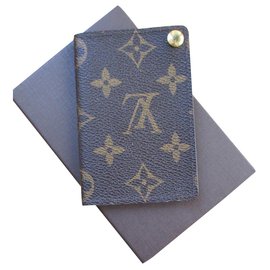 Louis Vuitton-Monogram canvas business card holder.-Brown