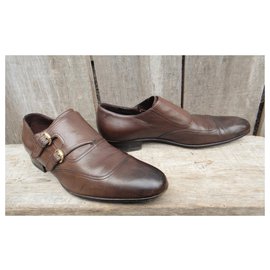 Gucci-monk shoes Gucci p 42-Dark brown