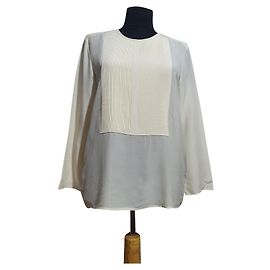Filippa K Faltenbluse Creme Creme