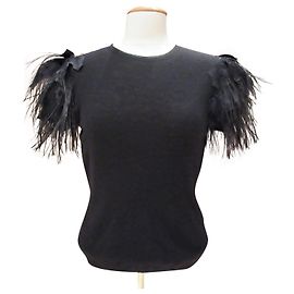 Pull en cachemire Hugo Boss avec plumes Noir