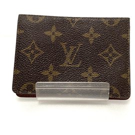 Louis Vuitton-Louis Vuitton Porte carte forrado-Castaño