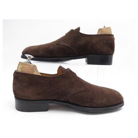 JM Weston-JM WESTON LOAFERS WITH BUCKLES 531 5.5D 39.5 BROWN SUEDE SHOES-Brown
