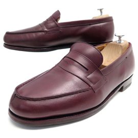 JM Weston-JM WESTON LOAFERS 180 7E 41 Wide 41.5 IN BURGUNDY LEATHER SHOES-Dark red