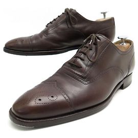Hermès HERMES RICHELIEU BLUMENZEHENSCHUHE 41 braune Lederschuhe Braun