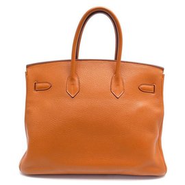 Hermès-Hermes Birkin handbag 35 Orange Togo leather 2007 PALLADIES PURSE ATTRIBUTES-Orange